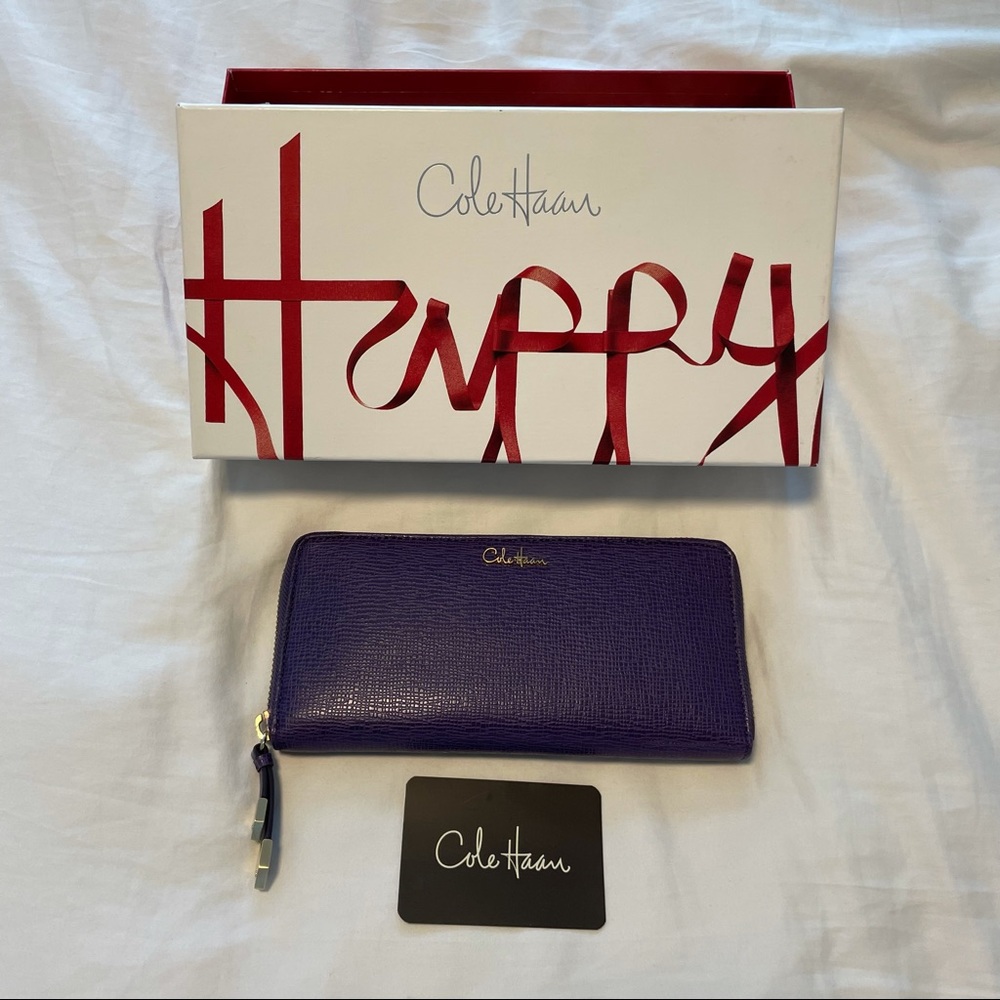 NEW Cole Haan Travel Wallet Purple 💜 - Picture 1 of 8